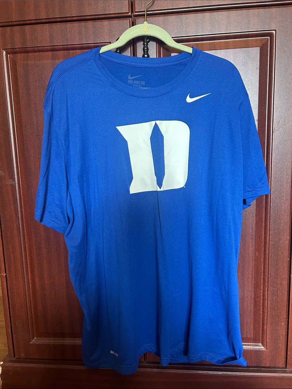 Nike Men’s Royal Blue Short Sleeve Dri-FIT Tee with White 'D' Logo